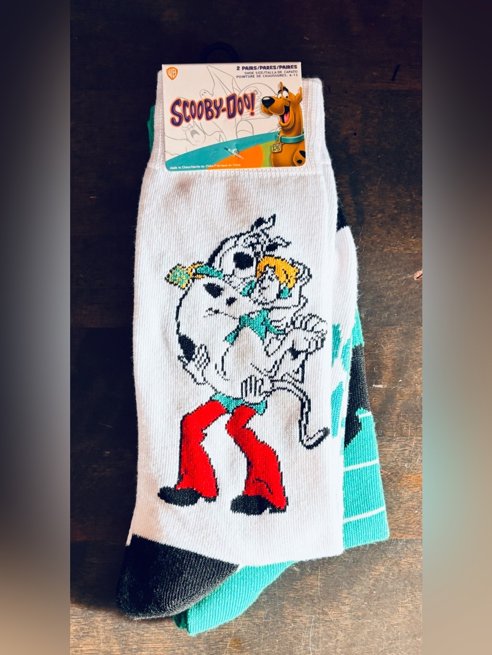 Scooby-Doo Officially Licensed Set of 2 Pairs of Crew Socks